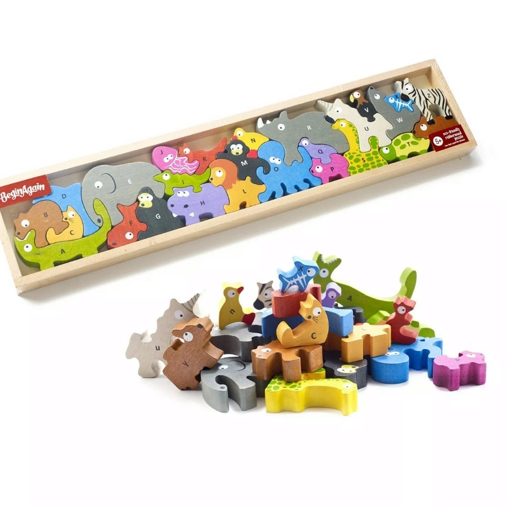 BeginAgain Animal Parade A to Z Puzzle Wooden